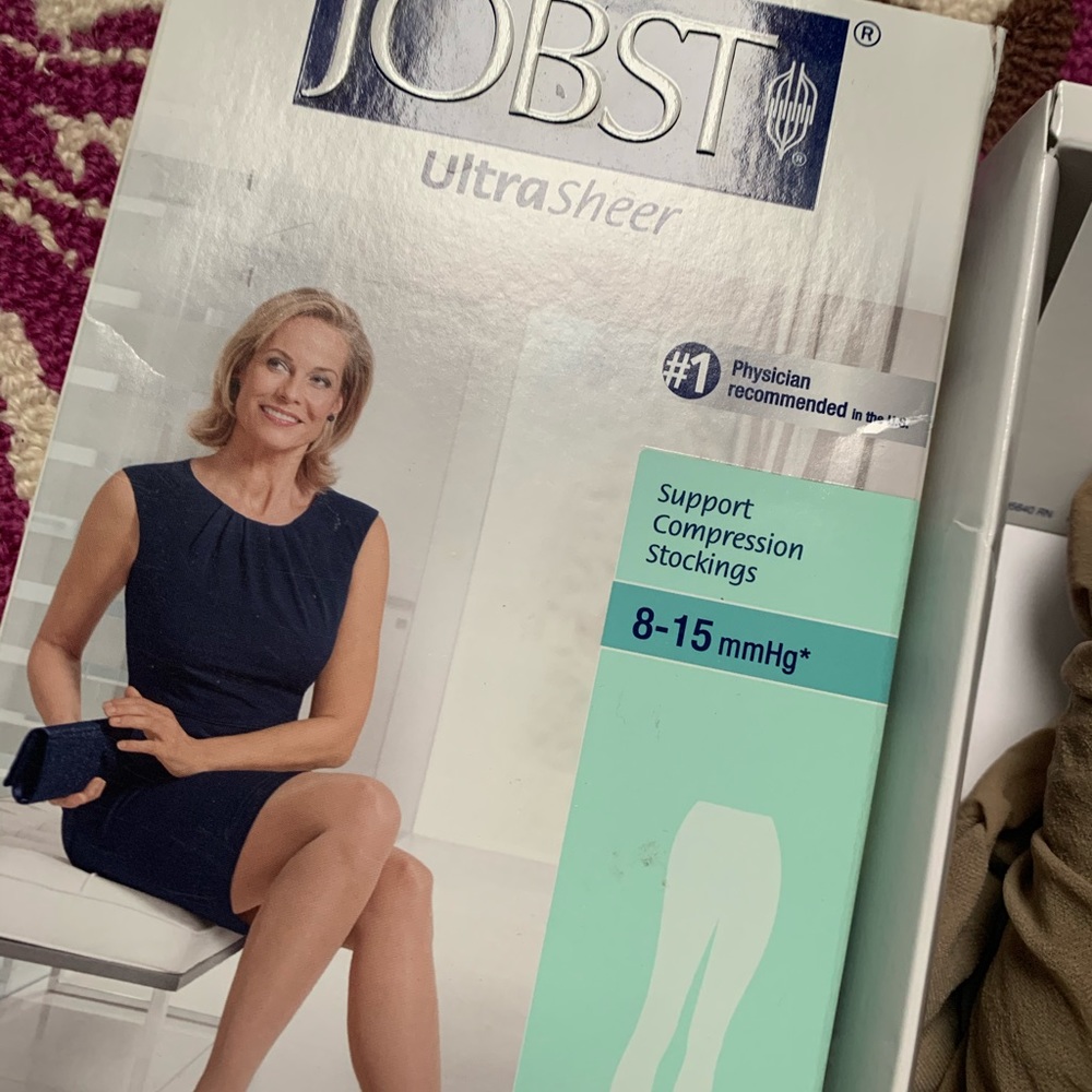 Silky Beige Size Small Compression Stockings - image 5